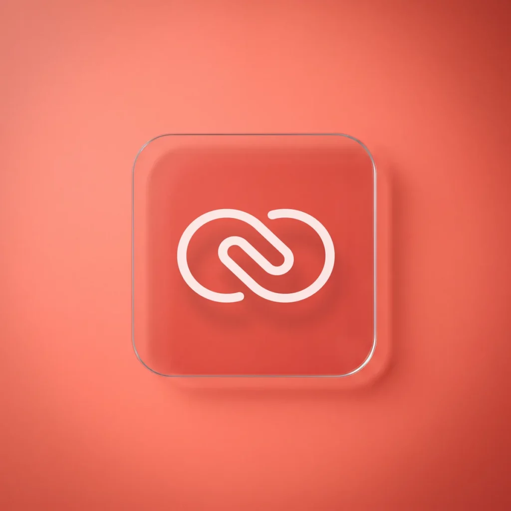 Logo di Zoho CRM inciso su una tessera di vetro appoggiata su fondo corallo